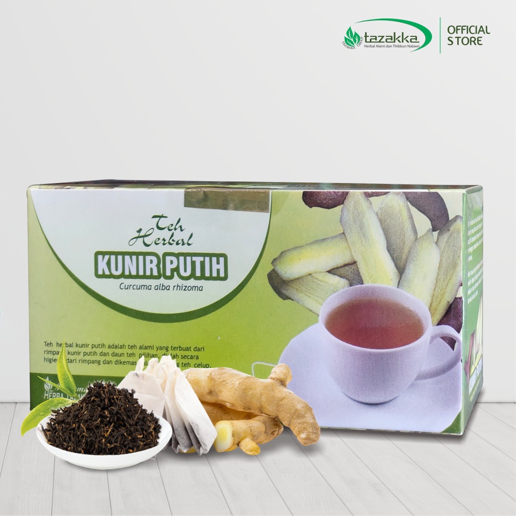 

[ TAZZAKA ] TEH HERBAL KESEHATAN KUNIR PUTIH UNTUK ALERGI KULIT, ANTIJAMUR, PENCERNAAN HALAL BERIZIN PRODUK MUSLIM