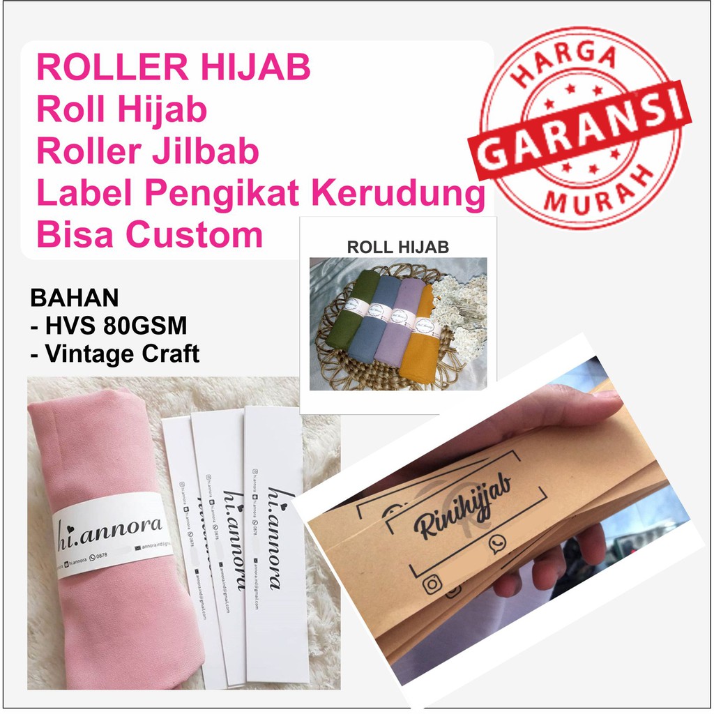 

ROLLER HIJAB | Roll Hijab | Roller Jilbab | Label Pengikat Kerudung Bisa Custom