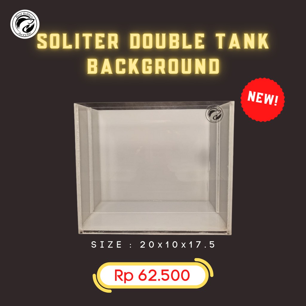 SOLITER AKRILIK / AKRILIK CUPANG SELFIE / SOLITER DOUBLE TANK BACKGROUND PUTIH + SEKAT BENING