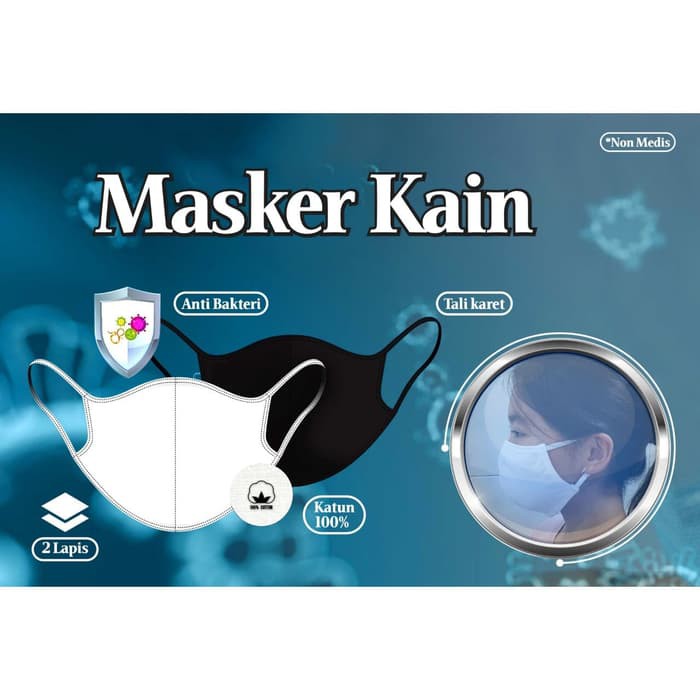 Masker Kain Non Medis 2Ply Premium Tebal Bisa Dicuci