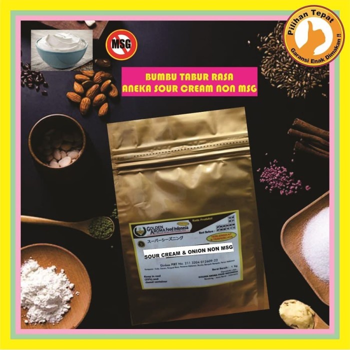

Marhies- Bumbu Tabur Non Msg Sour Cream Onion 1 Kg Enak Murah Bubuk No Msg - Sour Cream