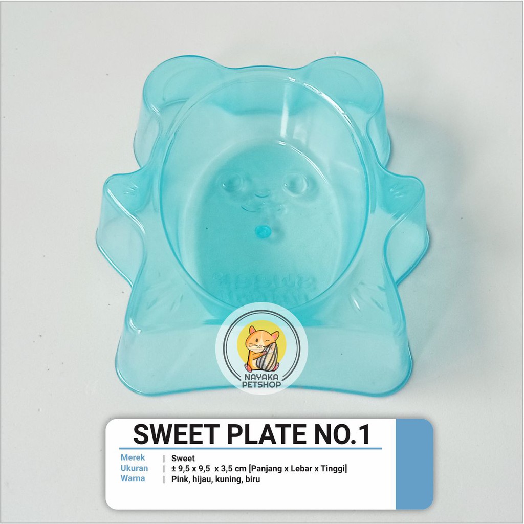 Sweet Plate No. 1 Piring Tempat Wadah Makan Hewan Hamster Sugar Glider Tupai Landak Mini Bajing