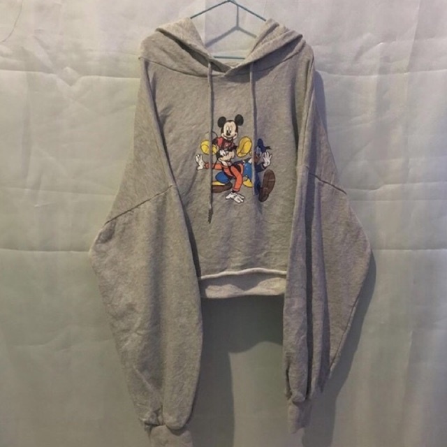 hoodie crop lengan oversize disney mickey