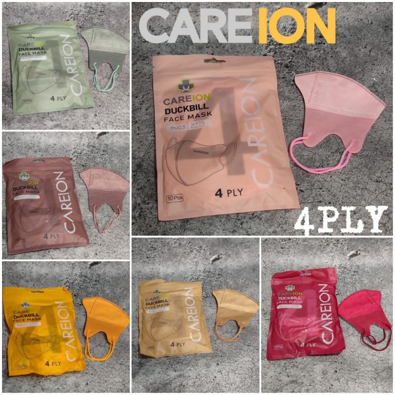 CAREION DUCKBILL 4PLY - MASKER DUCKBILL EMBOS GARIS 4PLY KEMENKES