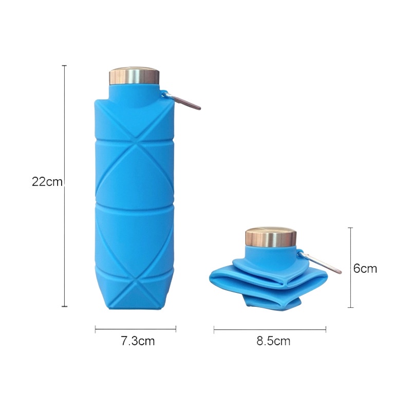 BOTOL LIPAT AIR MINUM SILIKON TRAVELING TRAVEL FOLDABLE WATER BOTTLE 700 ML