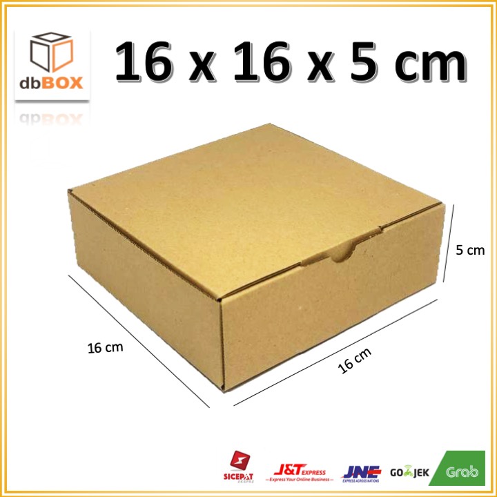 

Kardus Uk.16x16x5 ....Die Cut kotak Kue, snack -aksesoris-dll model box pizza
