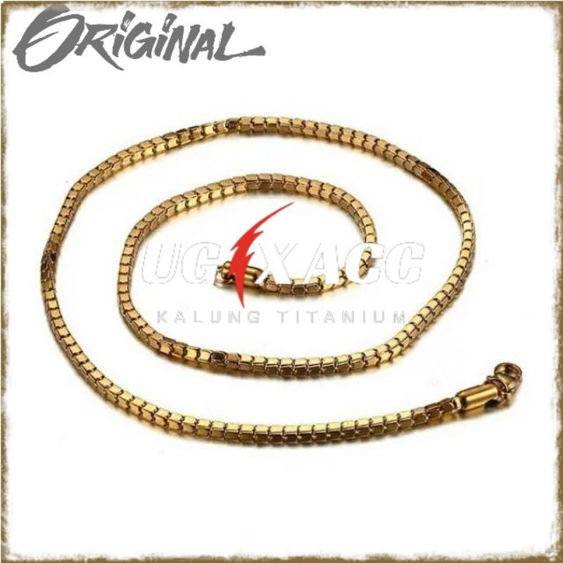 Kalung Wanita Anti Karat Gold Titanium Pria Emas Model Milano Kaca Kalung Monel Anti Karat Pria Wani