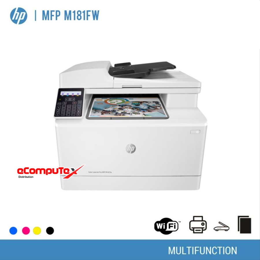 PRINTER HP LASER JET M 181  FW ALL IN ONE FAX WIFI/ HP LASERJET M181FW / M 181FW  AIO WIRELESS PRINT SCAN  COPY GARANSI RESMI