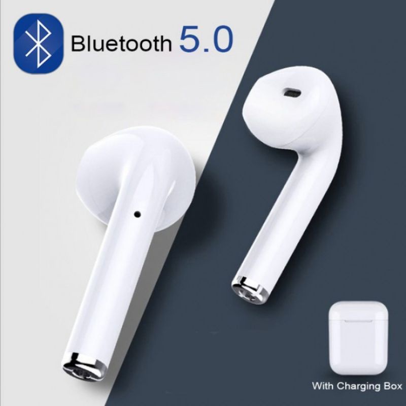 HEADSET EARPHONE WIRELESS TANPA KABEL i7s TWS AIRPODS BISA COD MIRAH LEBAY-6