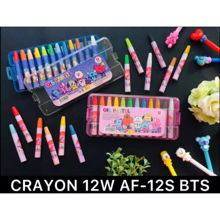 

Oil Pastel Crayon Mewarnai BTS BT21 12 warna Kotak Mika