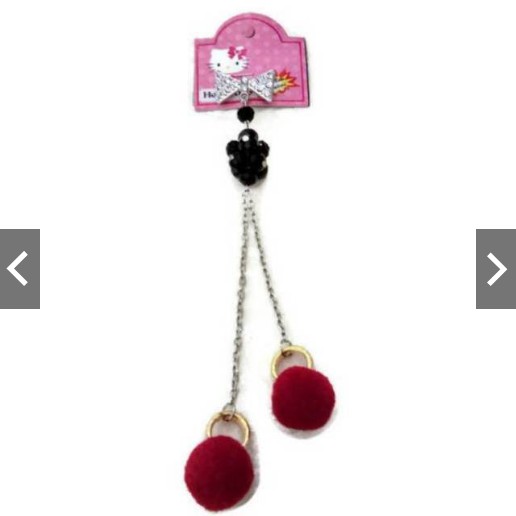 Bros dagu Hijab juntai panjang kristal pompom by tokopelanginicer Fashion Muslim Wanita