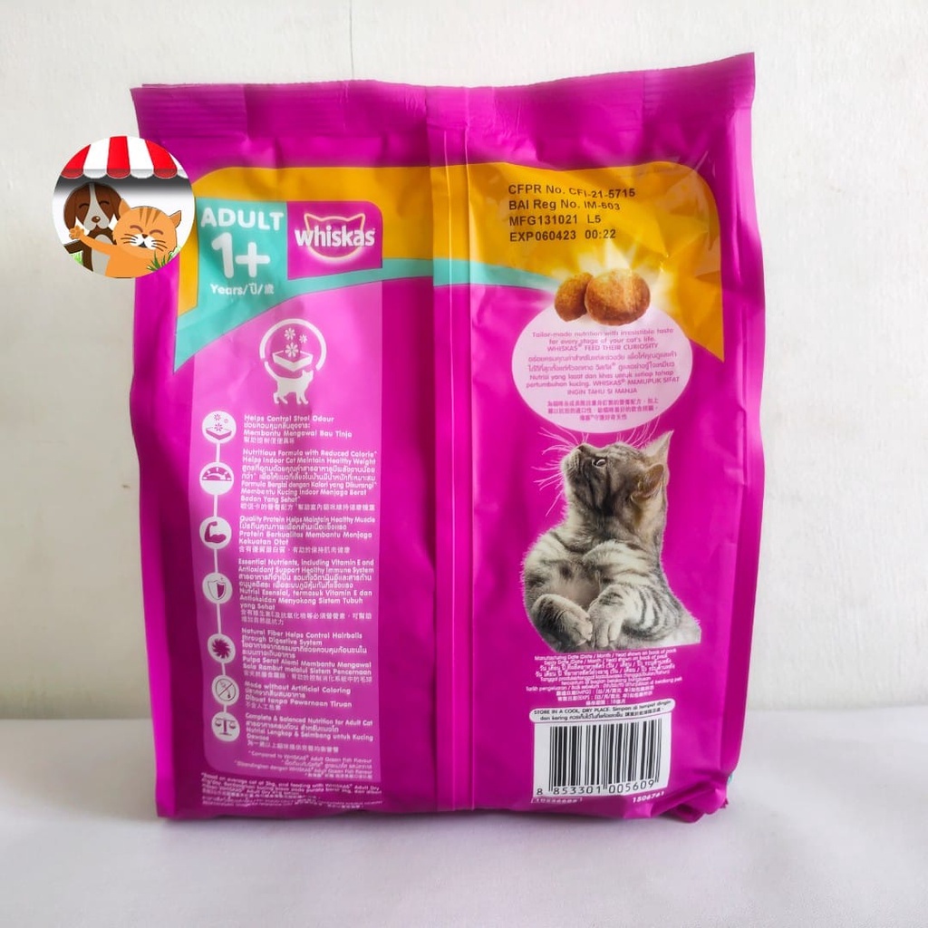 Whiskas Indoor Adult 450gr - Makanan Kucing Dewasa - Adult Cat Food