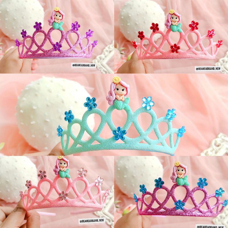 Bando mahkota mermaid putri duyung manik bunga