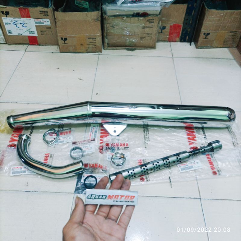 MUFFLER ASSY FULLSET KNALPOT CHROME RXKING RX KING RX-KING ORIGINAL YAMAHA