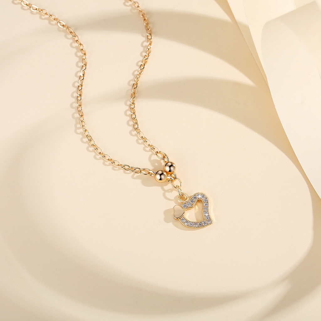 Y612 【Barang spot】kalung Berbentuk Hati titanium anti karat kalung korean style rantai klavikula aksesoris fashion kalung wanita murah