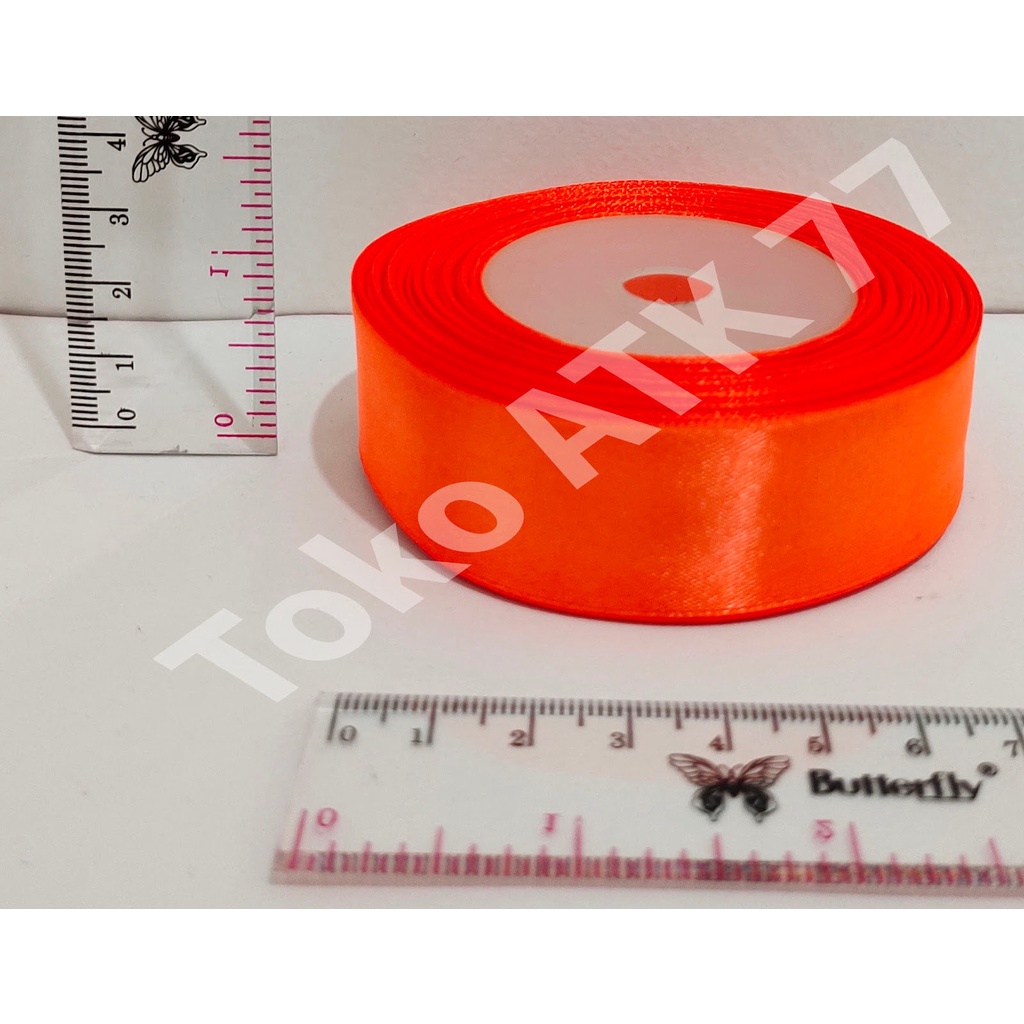 

Pita Kado Kain Satin 1" Satu inch Orange Oranye READY STOCK