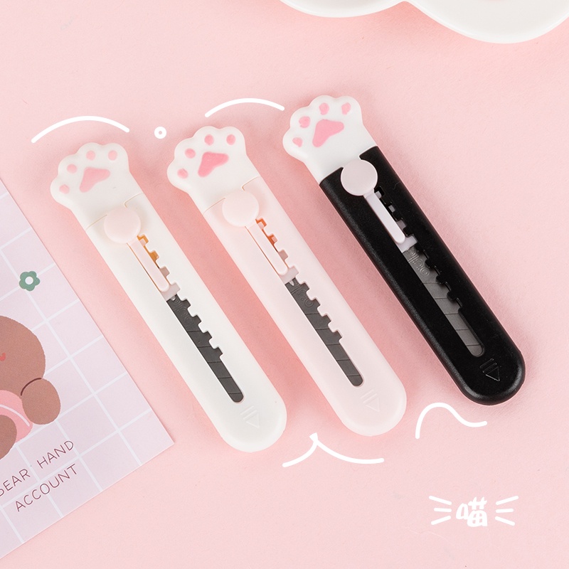 (CLASHOP)Paw Cutter Pemotong Kertas Mini Mohamm 1pc Cute Pisau Art Diy Untuk Perlengkapan Sekolah UNIK LUCU MOTIF imoda Kreatif Kantor