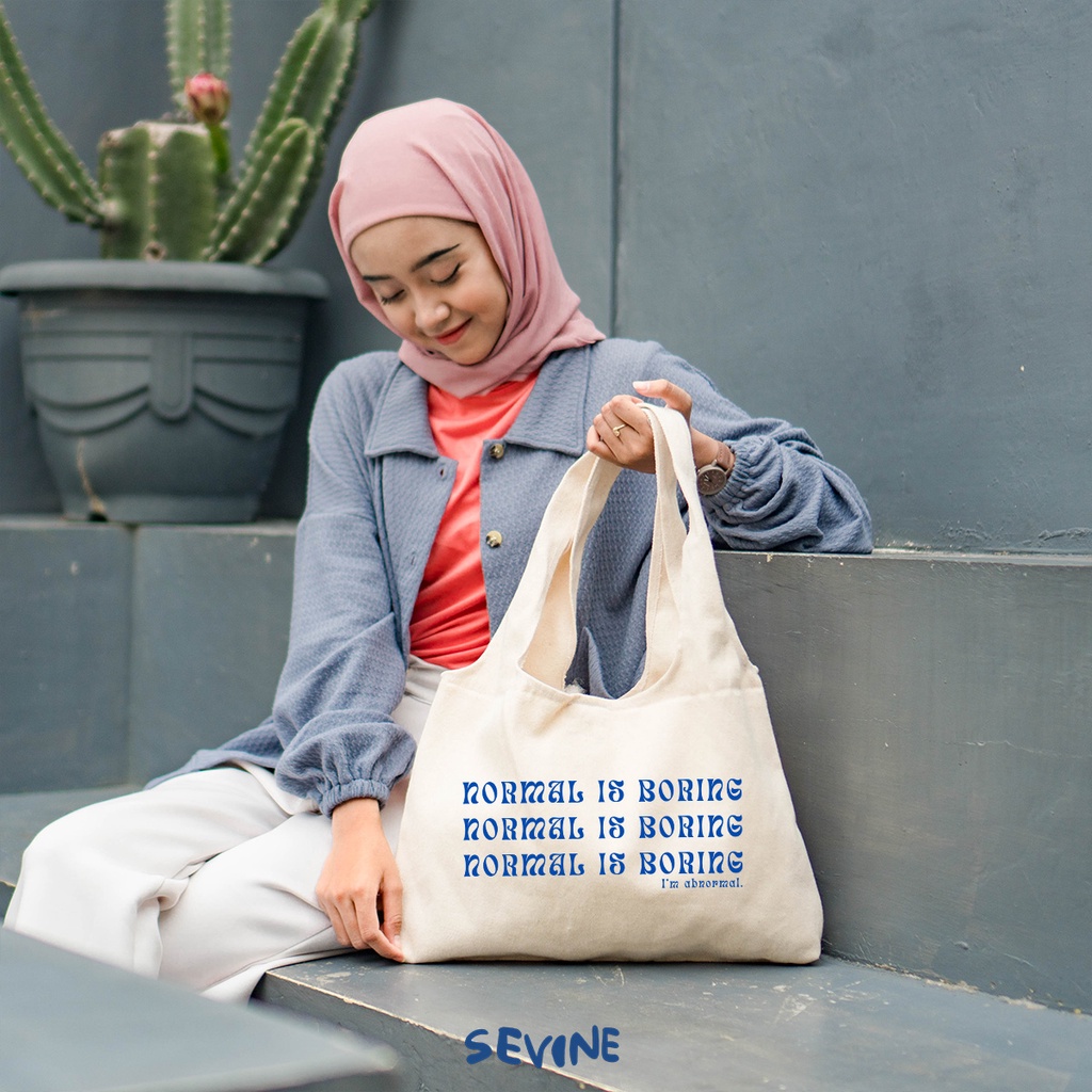 Sevine Tote Bag Kanvas Bonnie Tas Wanita Kuliah Fashion Laptop Totebag Quotes Motivation Aesthetic Vintage Pastel Retro - MB