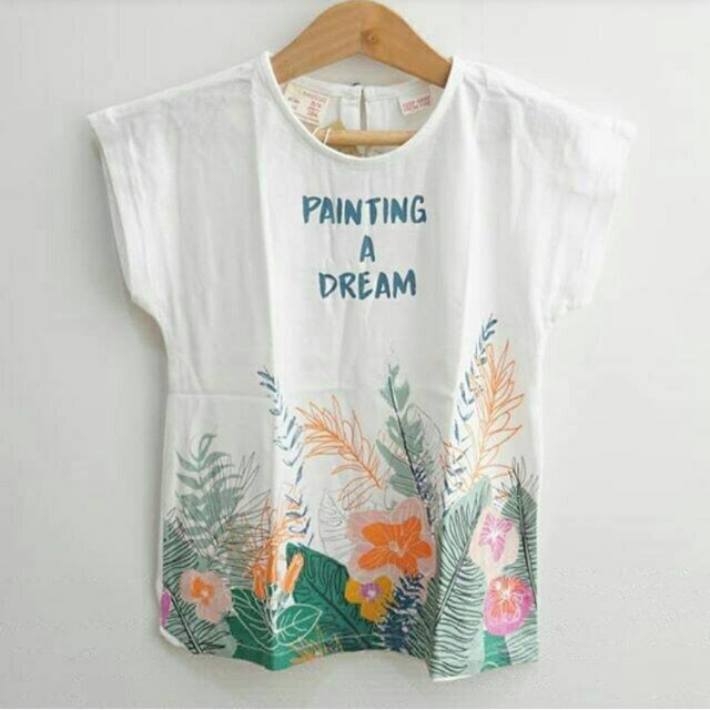 Zara Girls Tee - White Painting A Dream Original