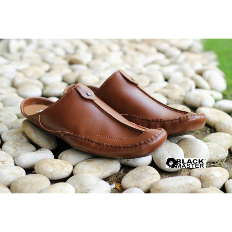 COD TERLARIS- SEPATU SLOP KULIT ASLI ! BLACKMASTER BUSTONG Slop Original CH1