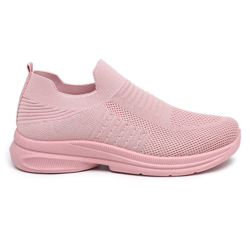 [GROSIR][COD] SEVEN_DAY SEPATU RAJUT SLIP ON WANITA OLAHRAGA TANPA TALI SPORT SHOES PINK A-6613