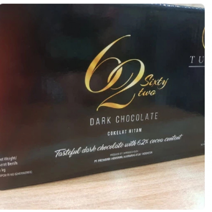 

TULIP 62% 250 Gr Couverture Dark Chocolate Button Kancing Cokelat Repack