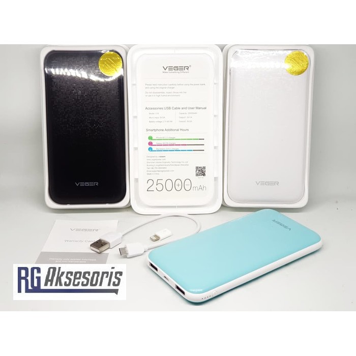 [PROMO] Powerbank V16 VEGER 25000Mah Original Garansi Resmi 1Tahun