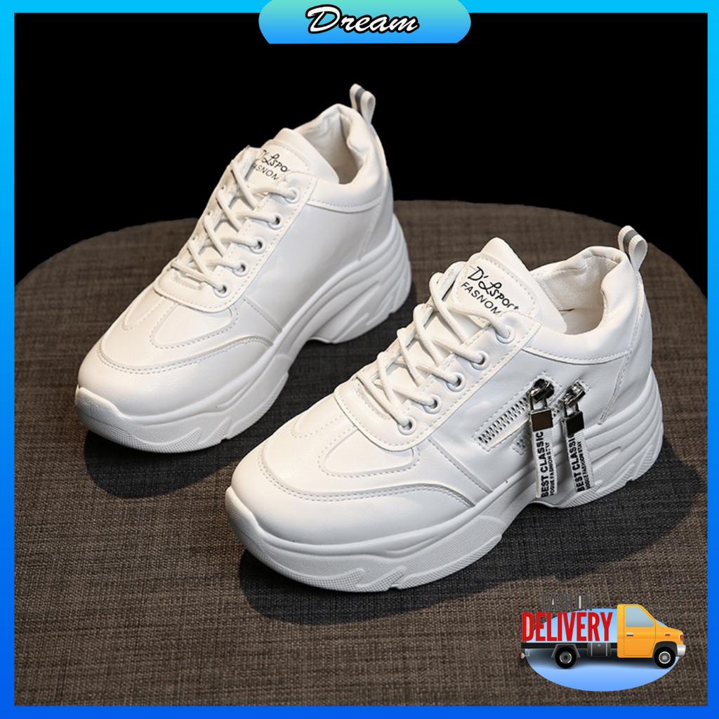 [DREAM] 235 Sepatu Sneakers Wanita Bertali Resleting Premium Quality