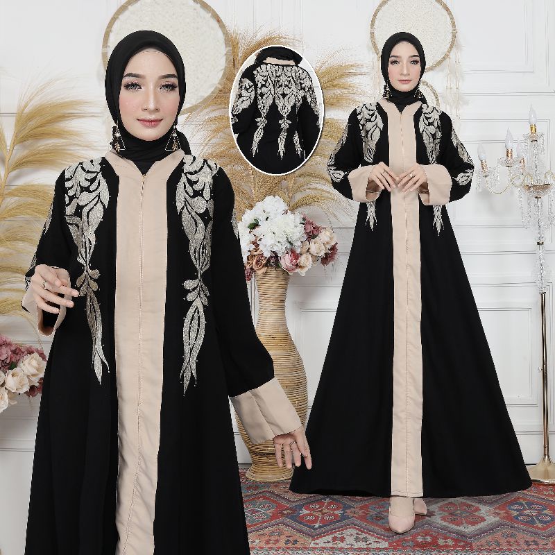 Gallery Exclusive Abaya Hitam Gamis Turkey 07 Bordir Depan Belakang