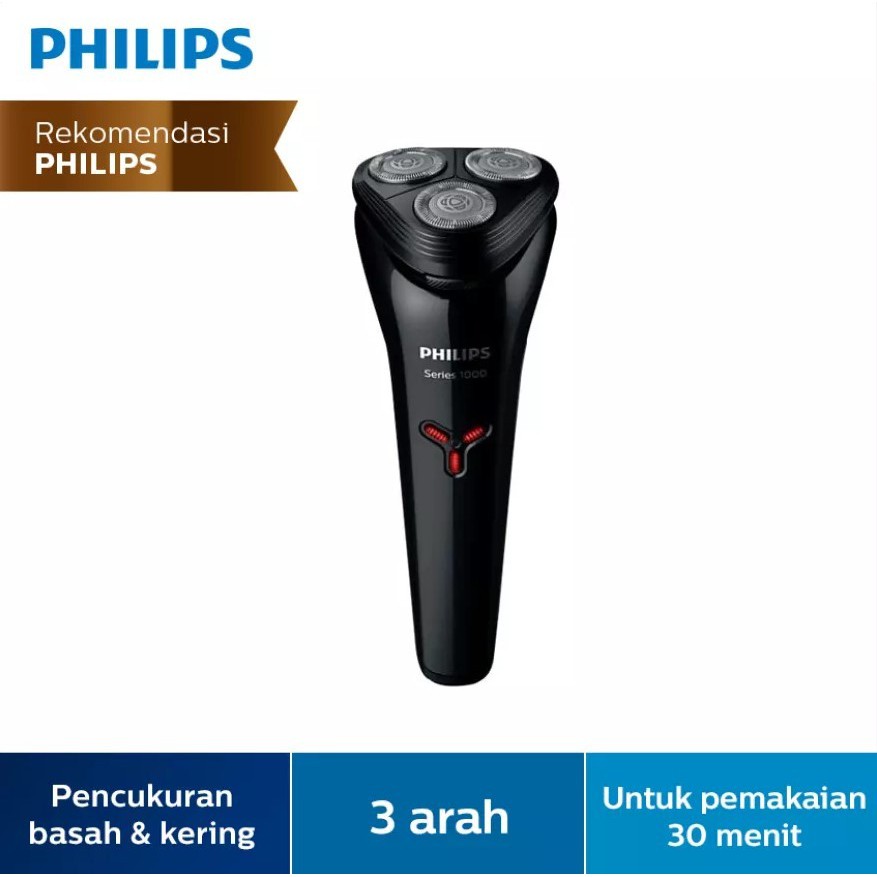 PHILIPS S1103 New Shaver Electric Wet and Dry Alat Cukur Shaver S 1103