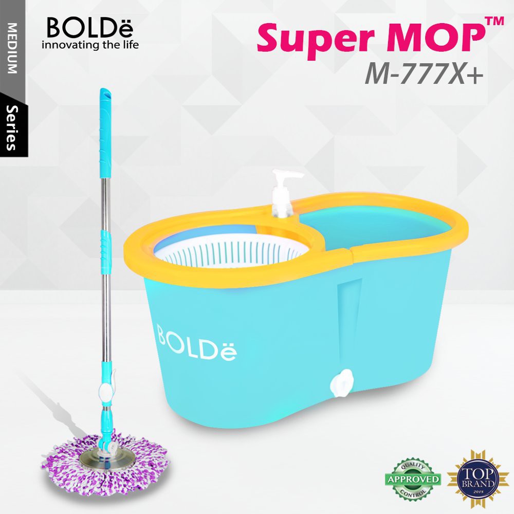 BOLDE Super Mop M 777 X + / Alat Pel Otomatis Dengan Ember 4 Liter / Bolde Mop M-777 X