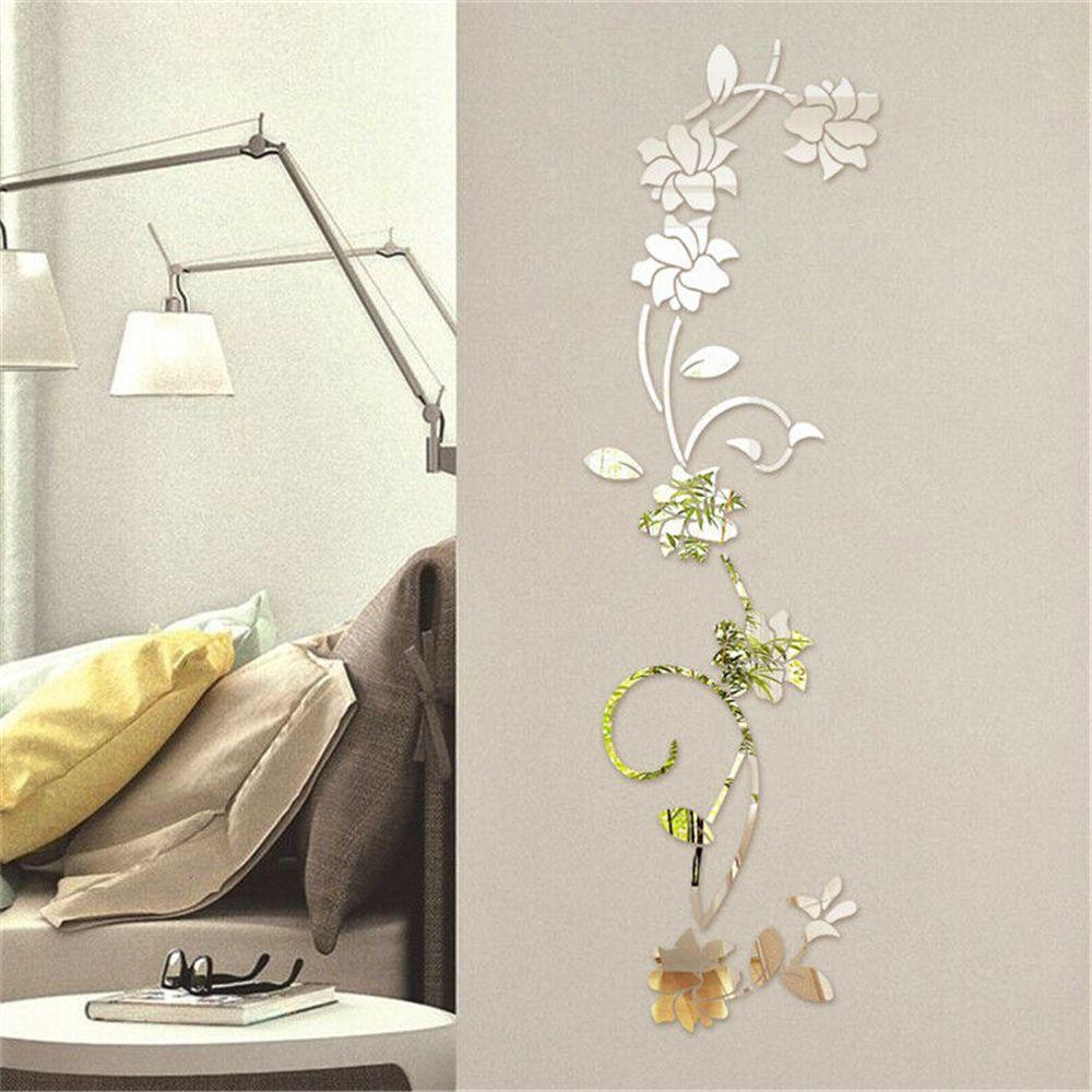 R-flower Mirror Stiker Dinding Acrylic 3D DIY Decal