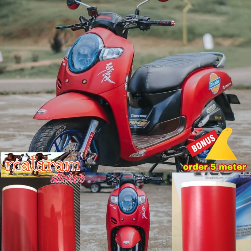STIKER SKOTLET MOTOR WARNA MERAH DOP /SKOTLET MOTOR WARNA MERAH DOF / STIKER SKOTLET WARNA MERAH