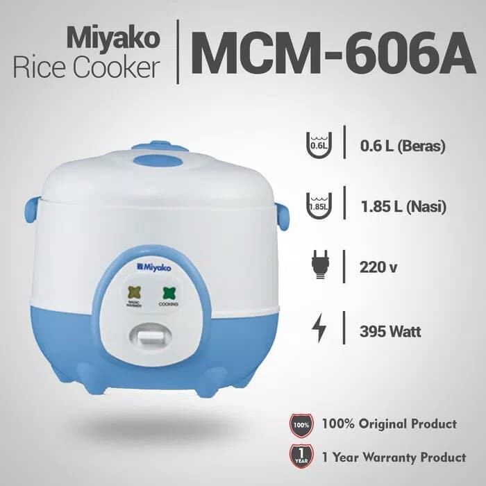 Miyako Rice Cooker Mini 0.6 Liter 3 in 1 - MCM606A