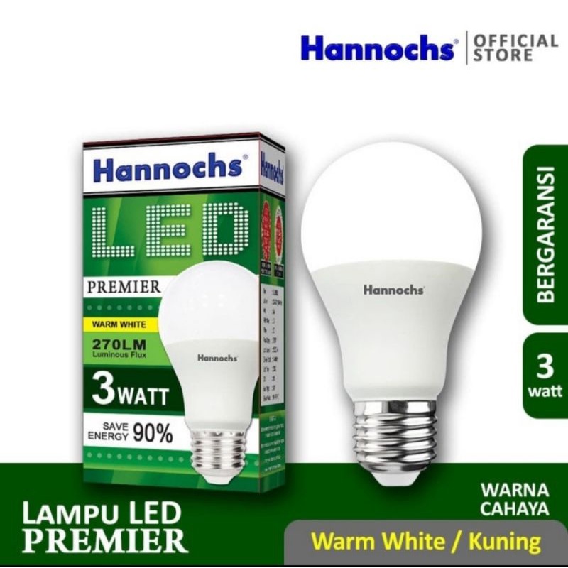 Lampu Led 3 Watt Warm White Hannochs Premier