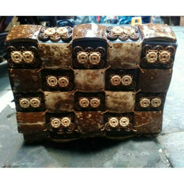 TAS BATOK KELAPA VARIASI MODEL KANCING - BAHAN BATOK KELAPA - SOVENIR UNIK KHAS JOGJA