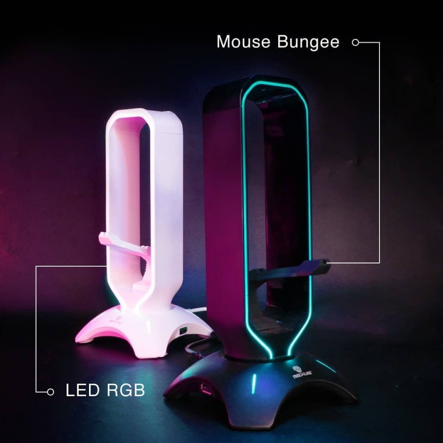 Rexus J3 Bungee Headset Stand Gaming RGB Led with USB Hub Original