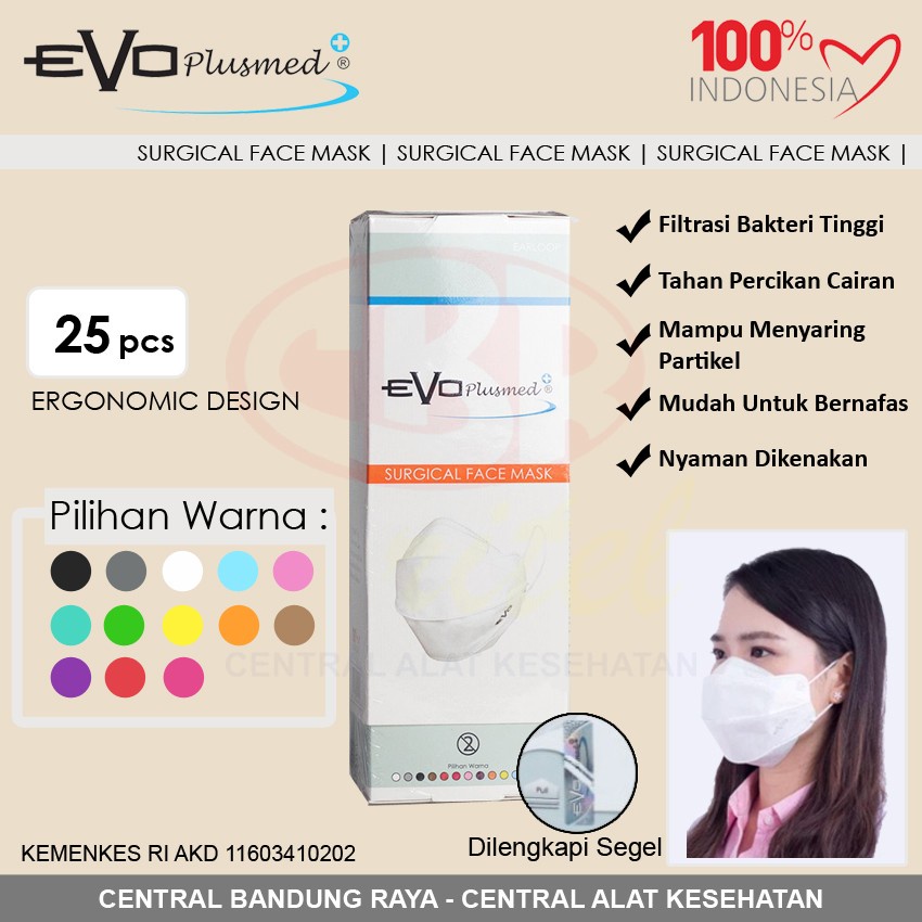 EVO PLUSMED Masker Surgical Face Mask | Isi 25 pcs | Evomed 4D KF94