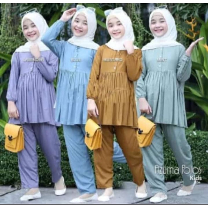 Baju Tunik anak perempuan usia 6-12 Tahun / Stelan tunik anak terbaru / Stelan anak perempuan