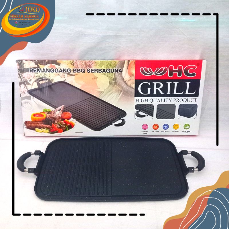 HC Pemanggang BBQ Serbaguna/GRILL PAN HC/Alat Pemanggang Serbaguna/Grill Pan Panjang