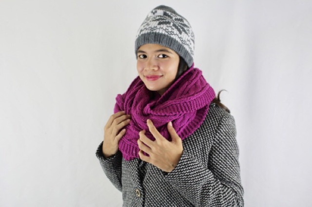 IMPORT Scarf Long Thick Syal Rajut Wool Winter Musim Dingin Tebal Winter Scarf Infinity Knitted