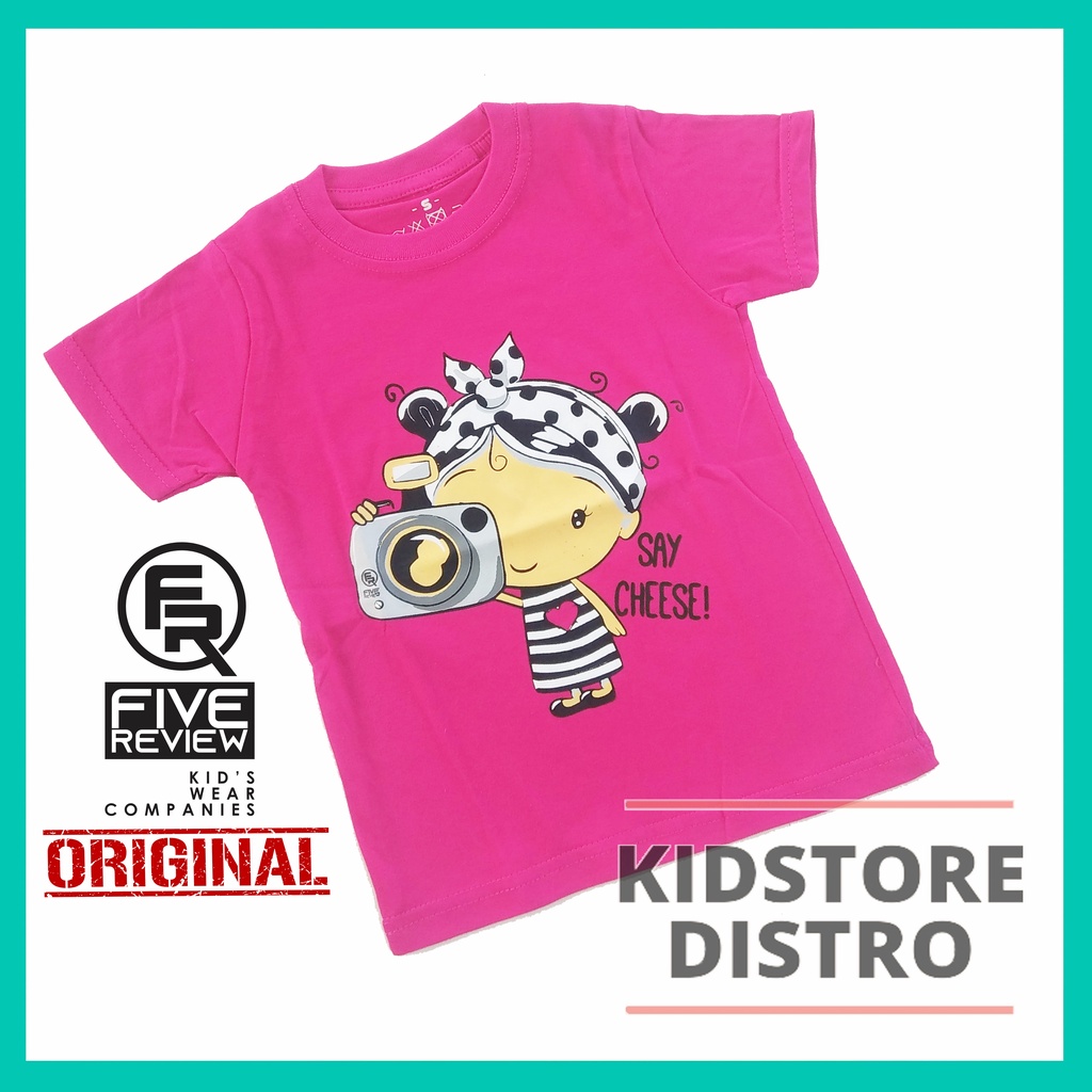 Kaos Anak Perempuan / Kaos Anak Distro Five Review Motif Say Cheese