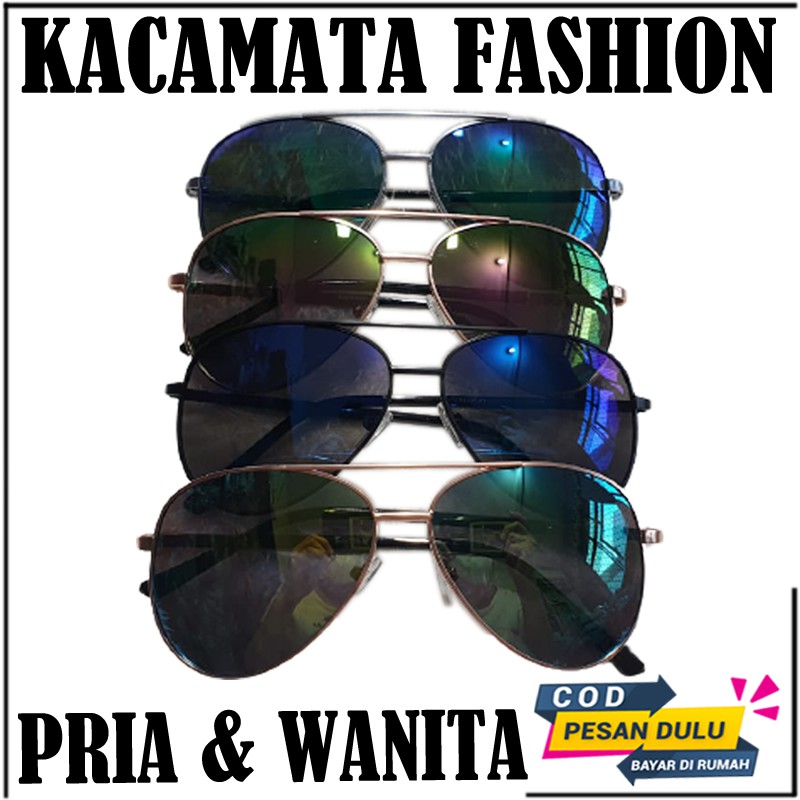 BARU Kacamata Polarize Lensa Hitam Fashion Terbaru Model Aviator Pria Wanita Kaca Mata Gaya Korean