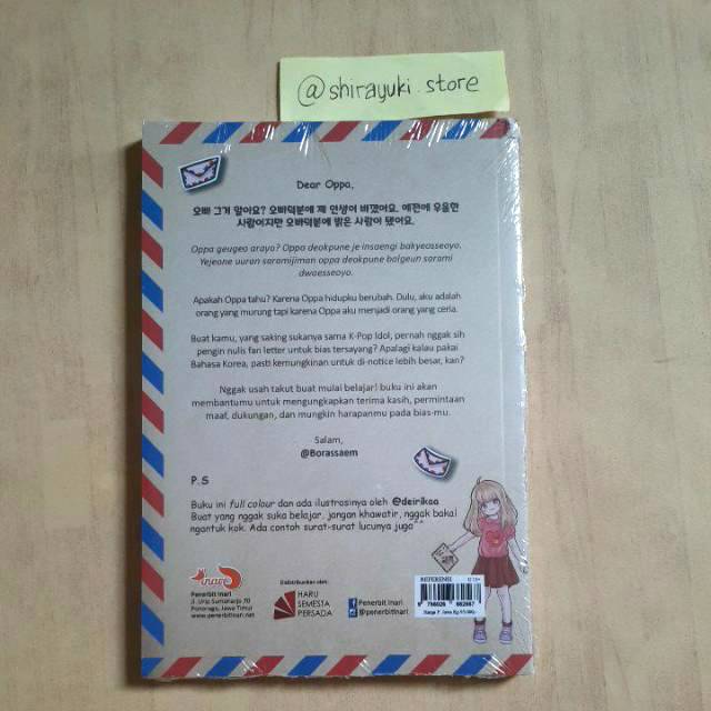 Buku Dear Oppa Buku Belajar Bahasa Korea Borassaem Indonesia