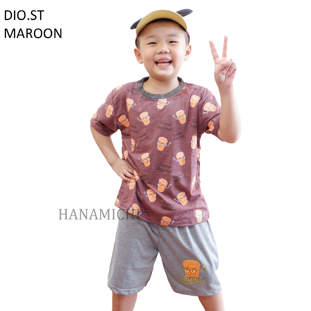 Hanamichi DIO.ST Baju Tidur Setelan Anak Lengan Pendek