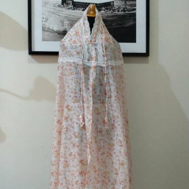 Mukena Katun Silky 2in1 'Gulya Series' Code Floralwhite