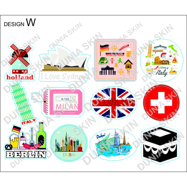 

Stiker Rimowa Travel Label Design X Singapore Jakarta FRANCE LONDON HONGKONG Country