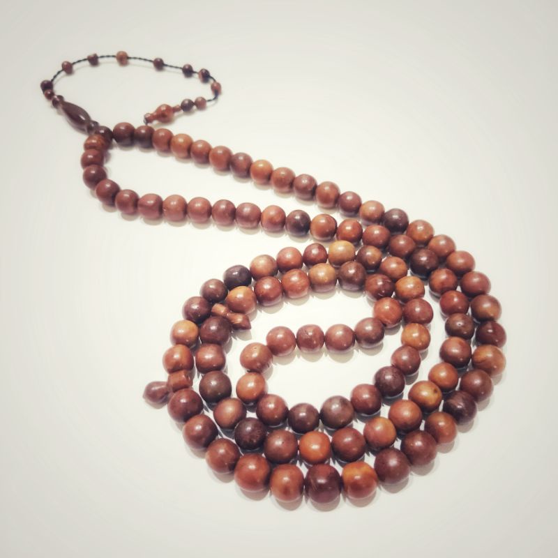 Tasbih kokka kaukah 99 Bulat 10 mm coklat polos original koka kaokah kauka