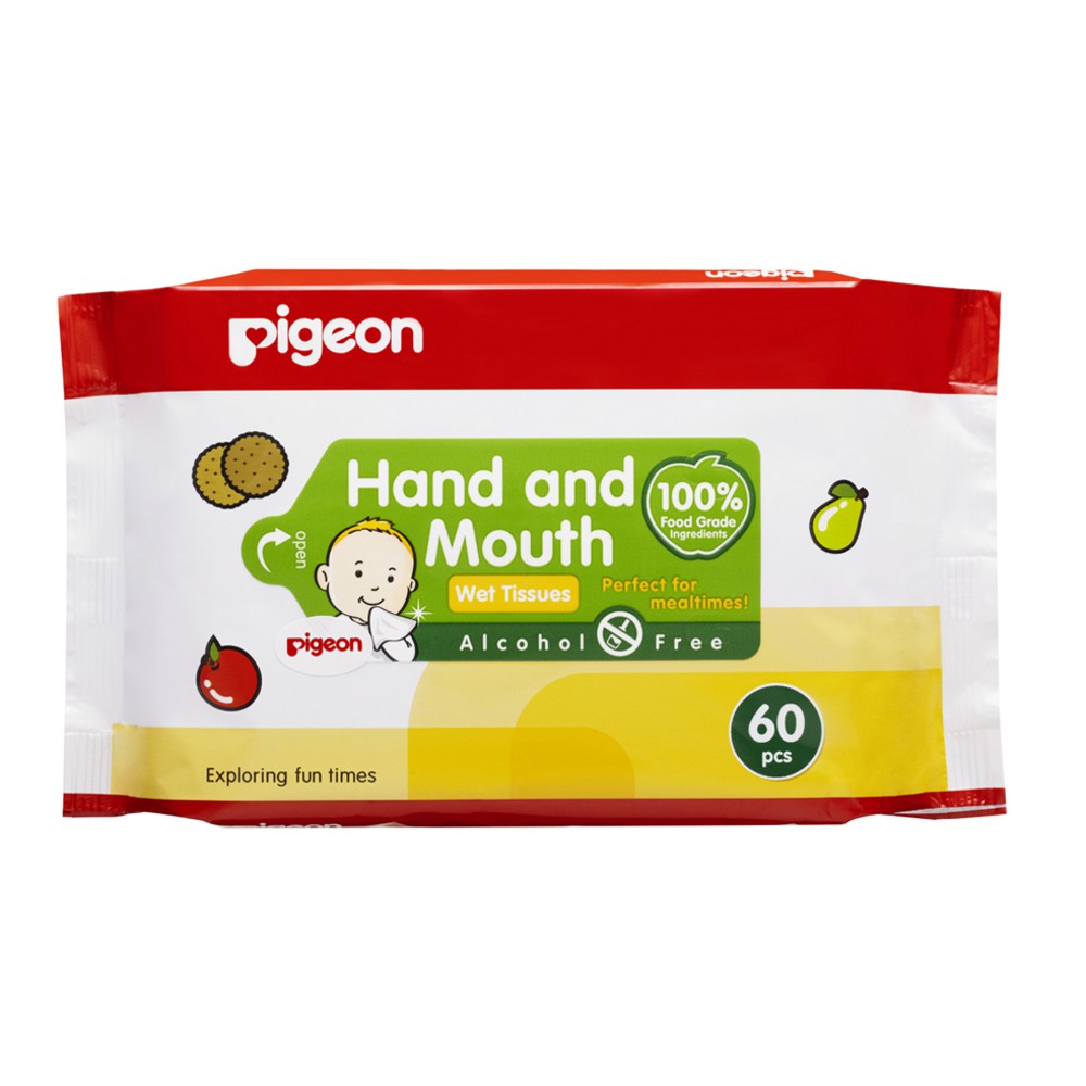 Tissue basah Pigeon Wipes Hand &amp; Mouth 60's