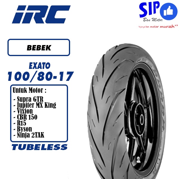 Ban motor bebek tubeless IRC Exato 100 80 17 NR88